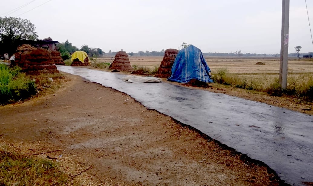 Work stopped due to rain