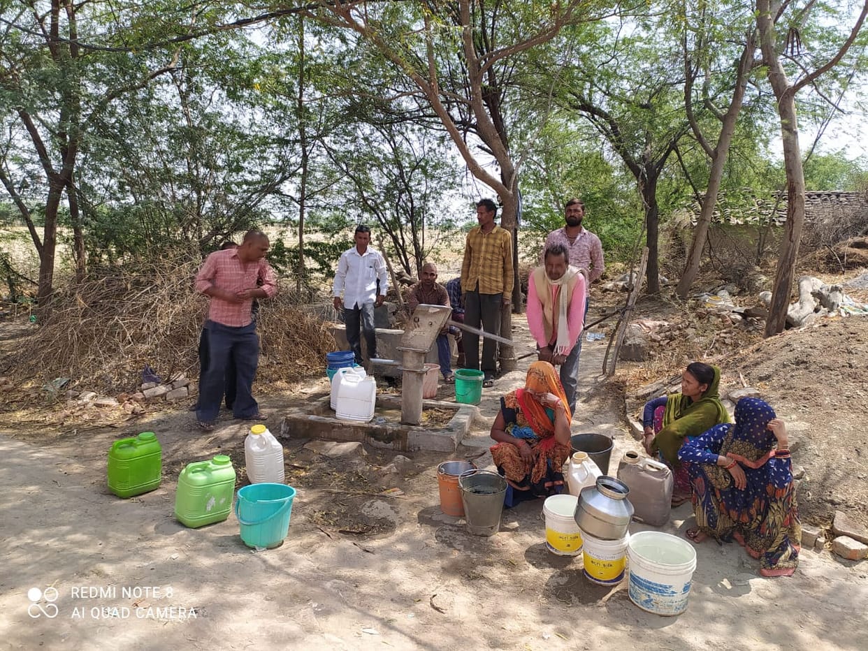 Villagers struggling with drinking water crisis due to hand pump