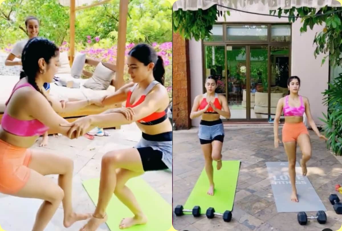 sara ali khan and janhvi kapoor duo workout together in maldives video gone viral on social media