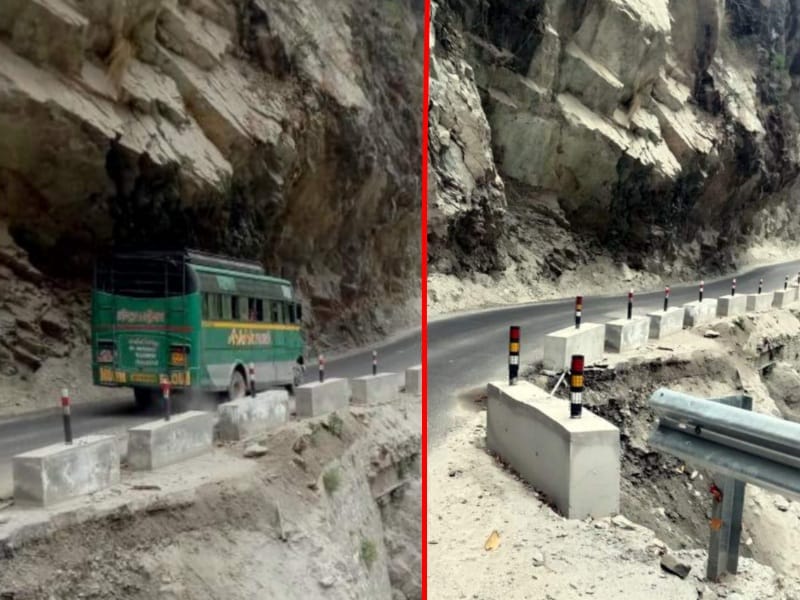 Char dham yatra 2021 : badrinath highway become dangerous for devotees, rock hanging