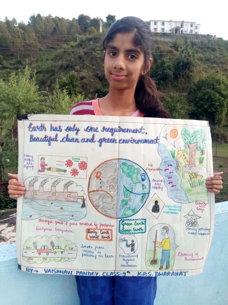 Children given Environment protection massage.