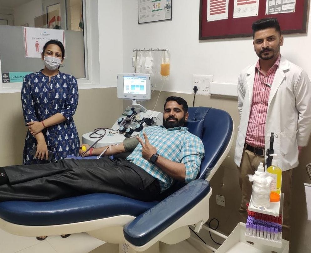 Chandigarh, Lockdown: Sandeep donated plazma to save the lives of two Corona infected