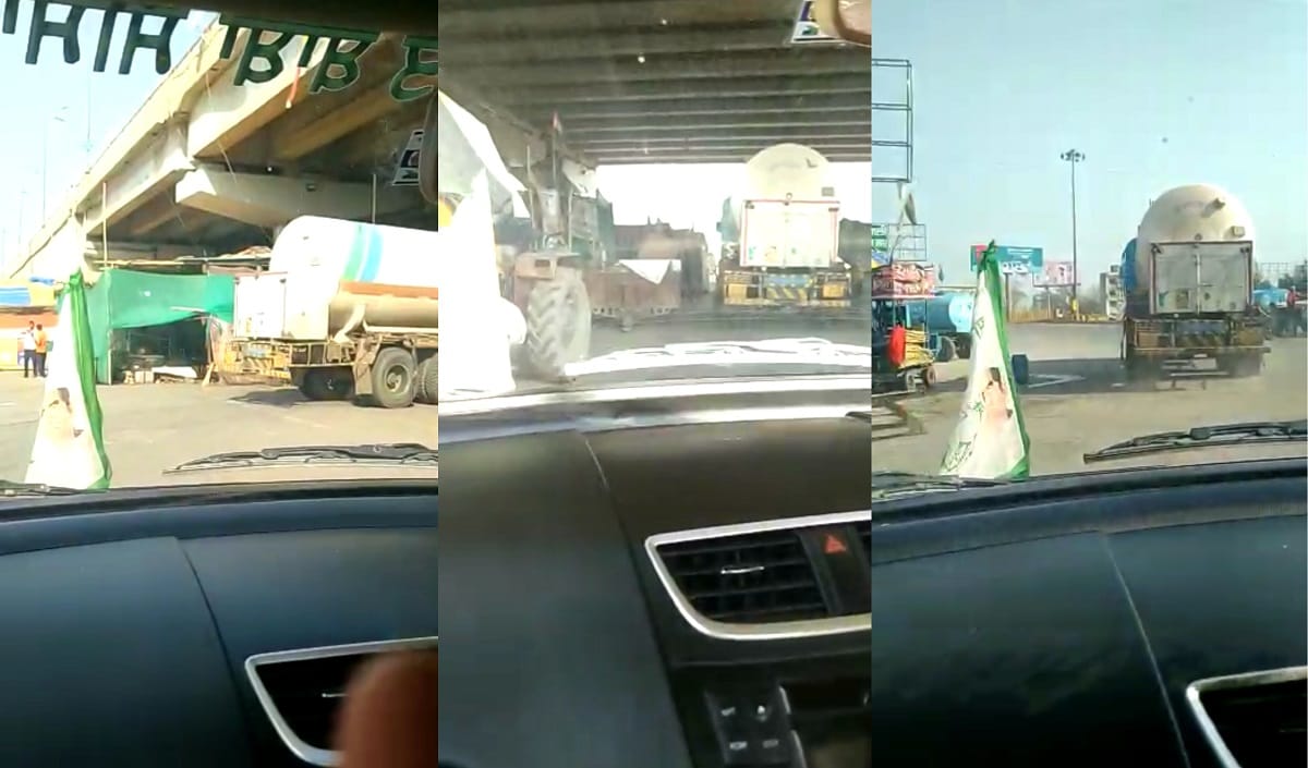 Oxygen crisis: farmers alleges delhi police, that police deliberately divert oxygen supply trucks to farmers protest site at ghazipur border