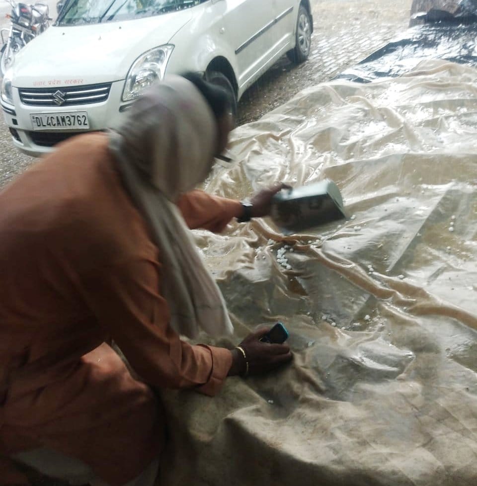 Hail along with rain, increased concern of farmers