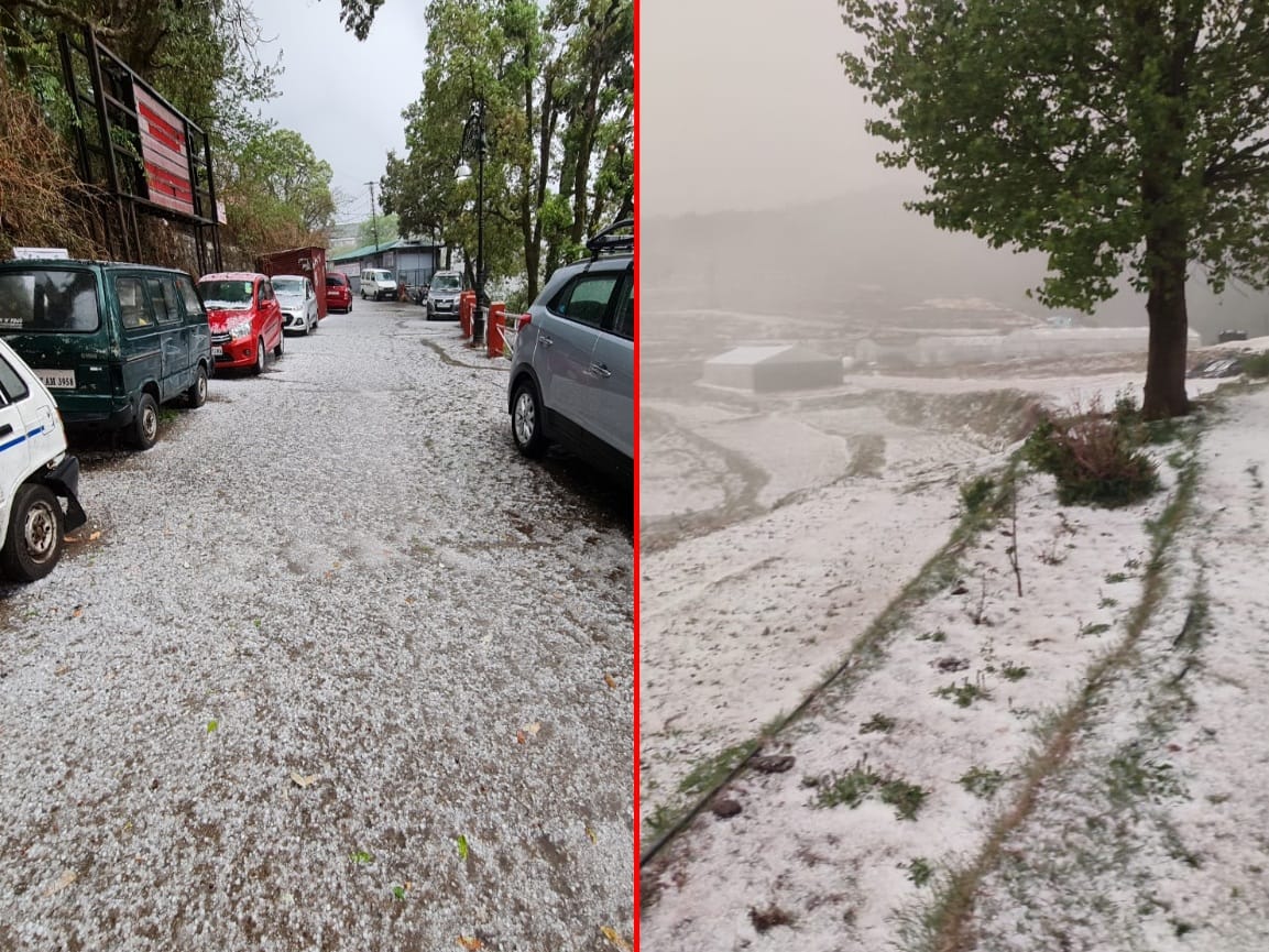 Uttarakhand Weather Forecast Today News: heavy hailstorm in mussoorie and dhanaulti