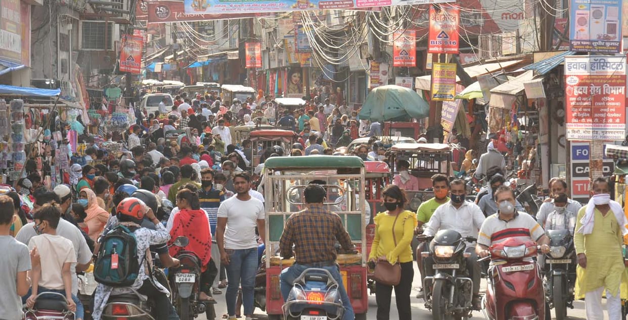 Crowd in markets for shopping