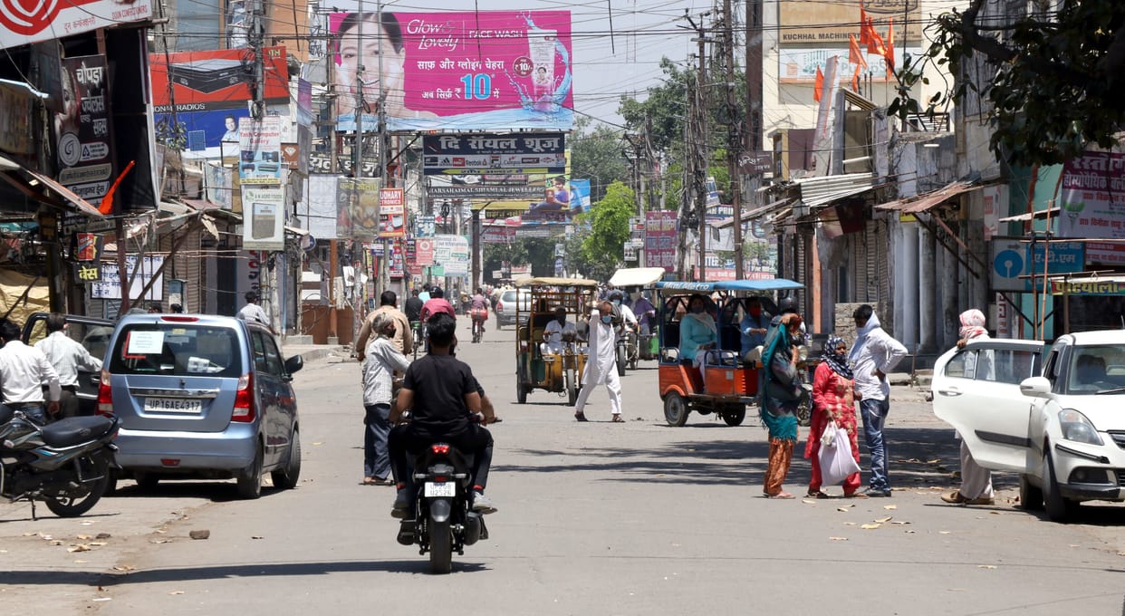 Roads in Bijnor remained dry, there was movement in the streets