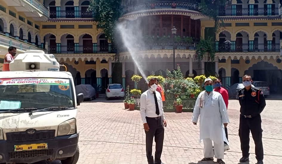 Corporation sanitizes the shrines