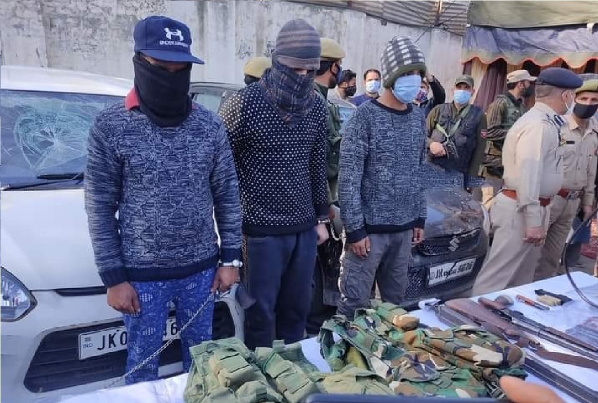 Three terror associates arrested in Baramulla jammu kashmir in bank loot cases