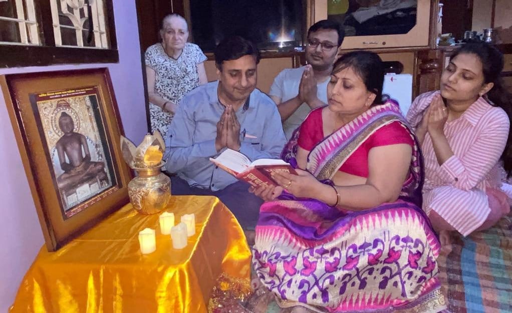 Lit a lamp and prayed for the elimination of corona