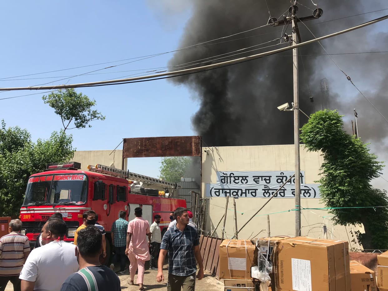 Loss in crores due to fire in electronics warehouse