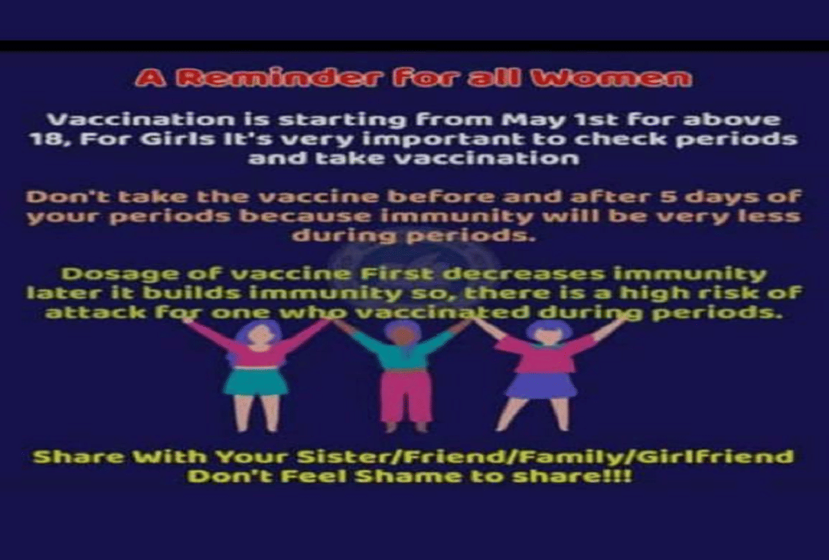 coronavirus women should not get coronavirus vaccine during periods know the truth