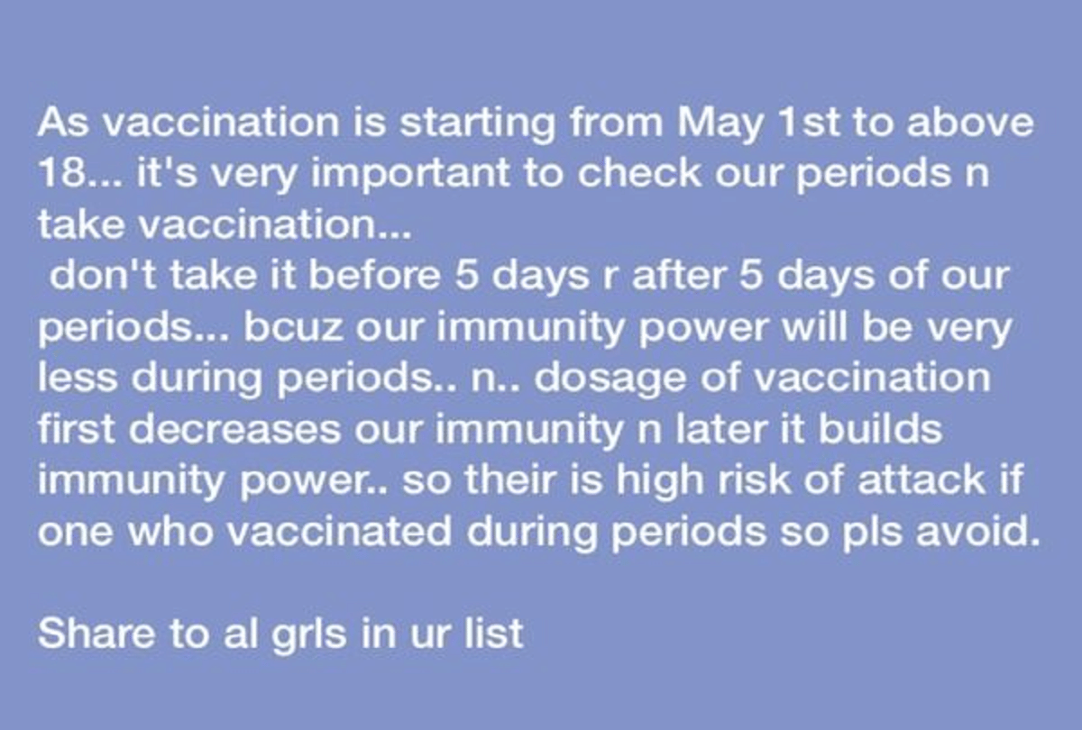 coronavirus women should not get coronavirus vaccine during periods know the truth