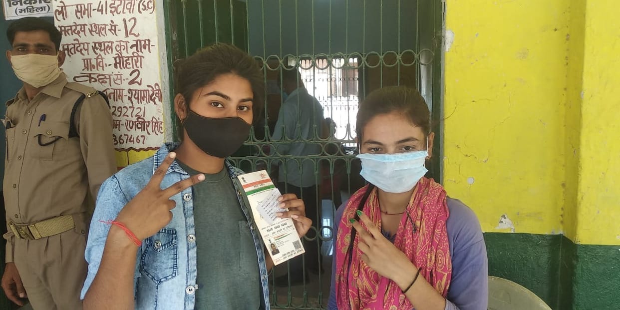 first time give vote and happy
