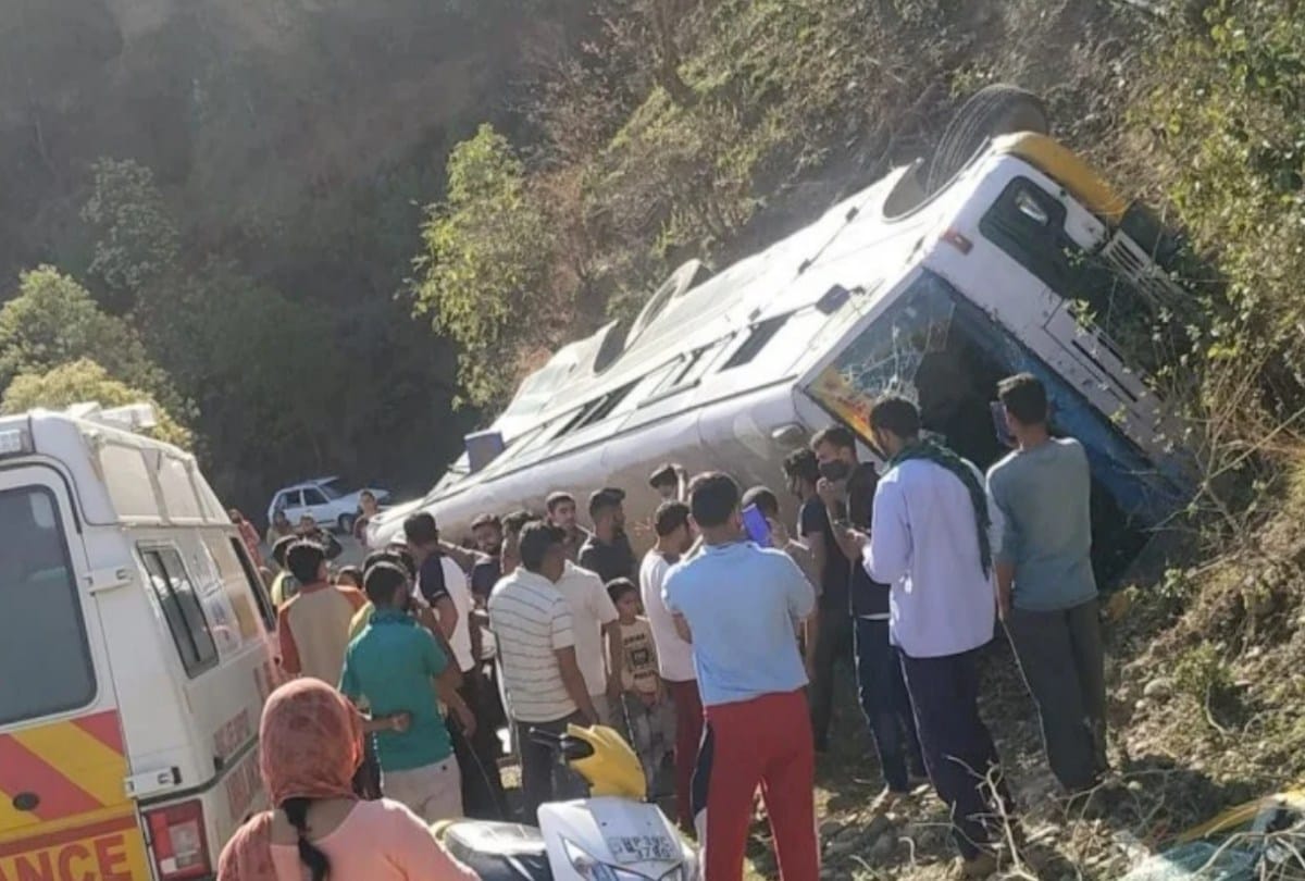 road accident in himachal pradesh uncontrollably bus overturned In Kangra