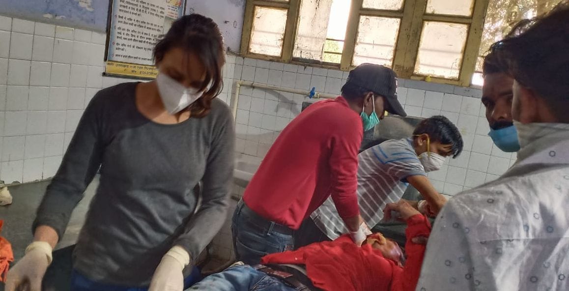 Two bike-riding youth seriously injured in a collision with a dumper