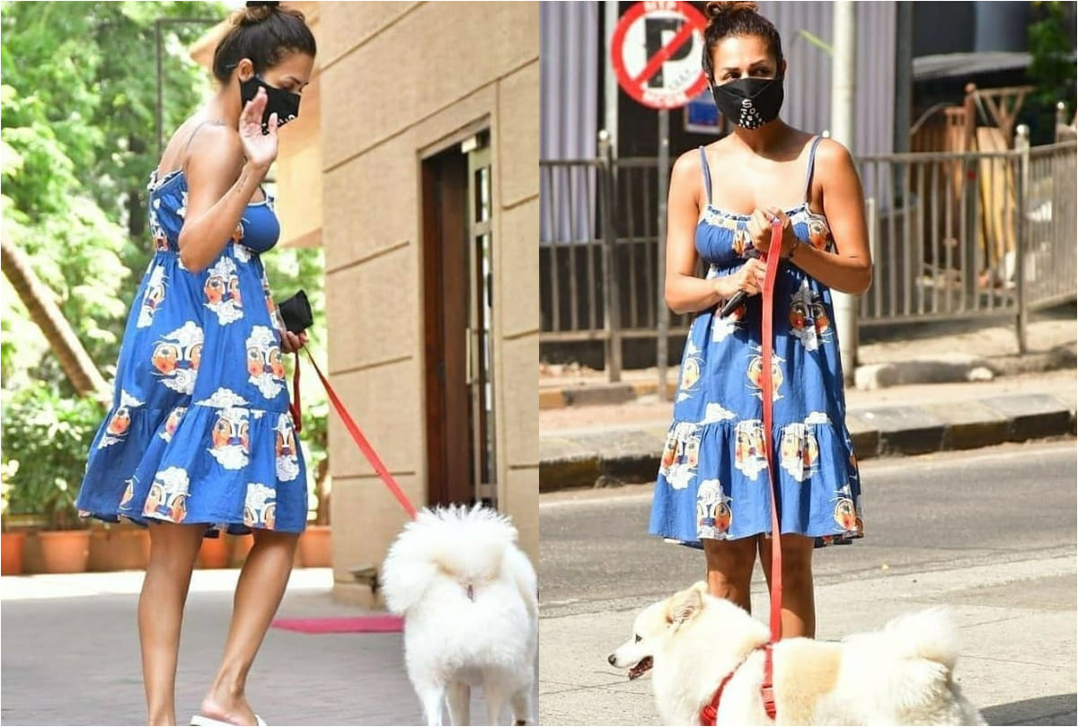 malaika arora spot with son arhaan khan in olive green maxi dress that backless design grab attention