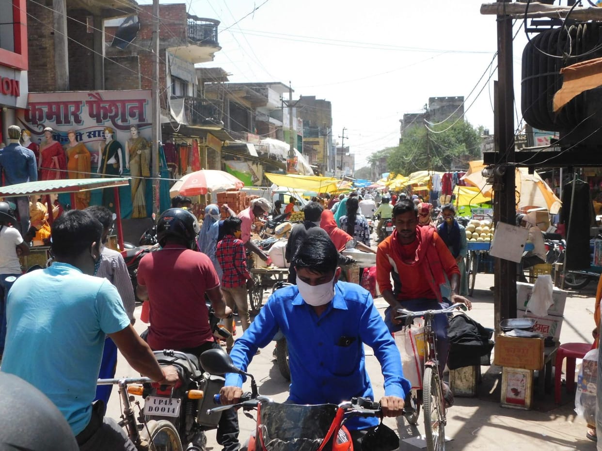Crowds of buyers gathered in the markets