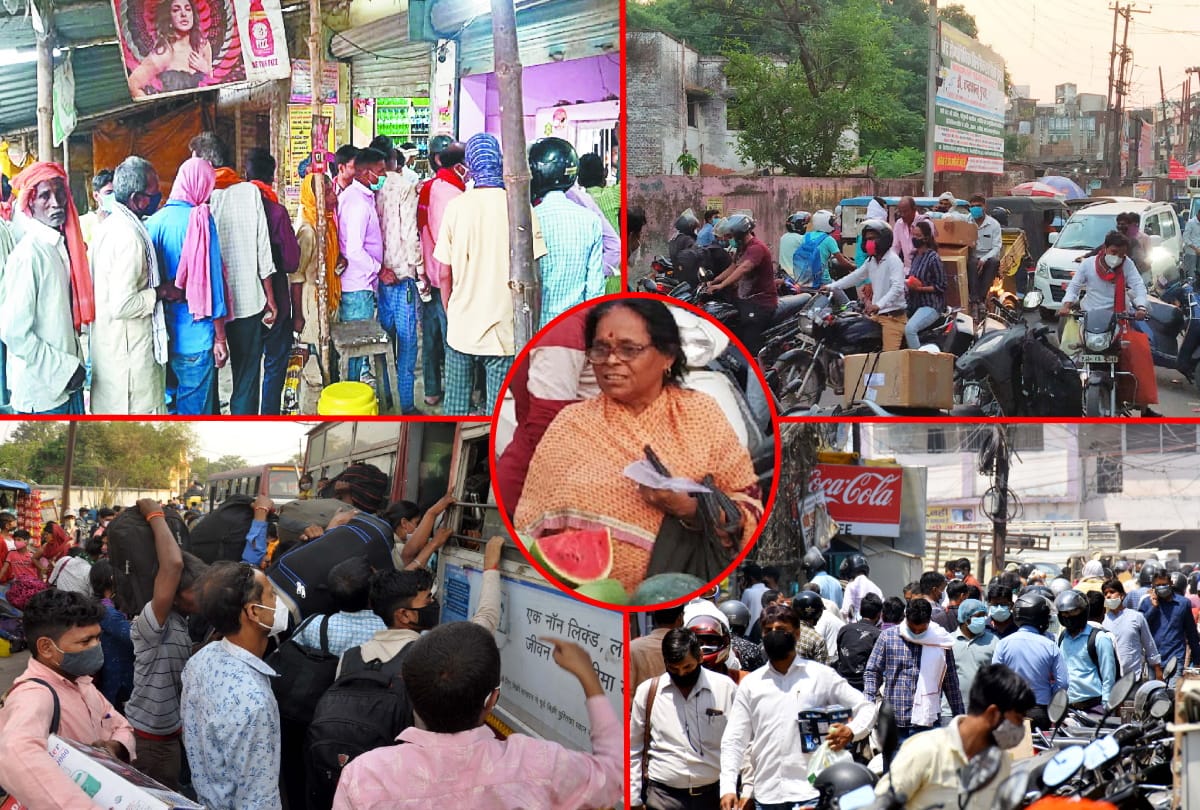 after weekend lockdown crowd increased from road market to shopping mall in Gorakhpur