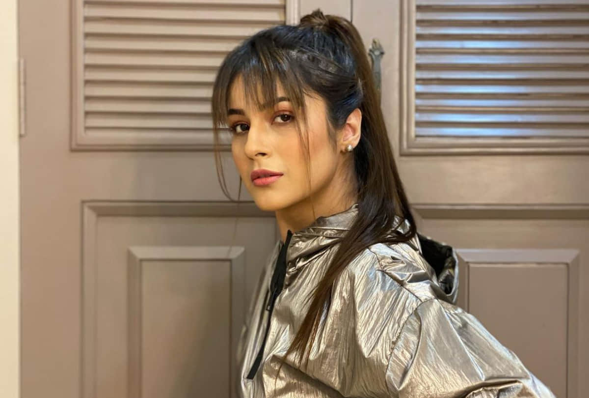 shehnaaz gill in metallic jacket with black pant looking smoky hot
