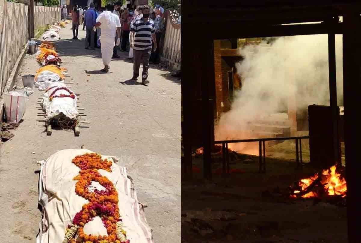 Ground report: relatives carrying bodies of Corona infected cremation, neither mask nor PPE kit