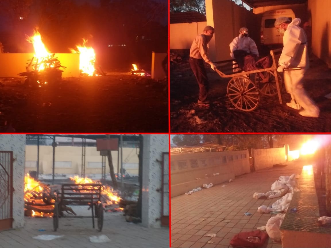 Corona in Uttarakhand Latest news : haldwani muktidham full with dead bodies, bodies burnt on the road, watch photos