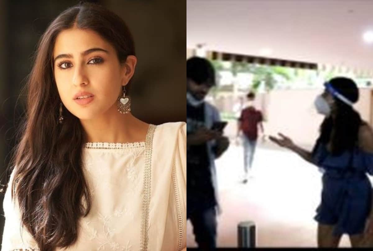 Sara ali khan got angry on a fan who tried to take selfie without mask video goes viral
