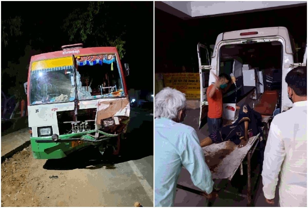 bus hits car going from badaun to dibai six killed