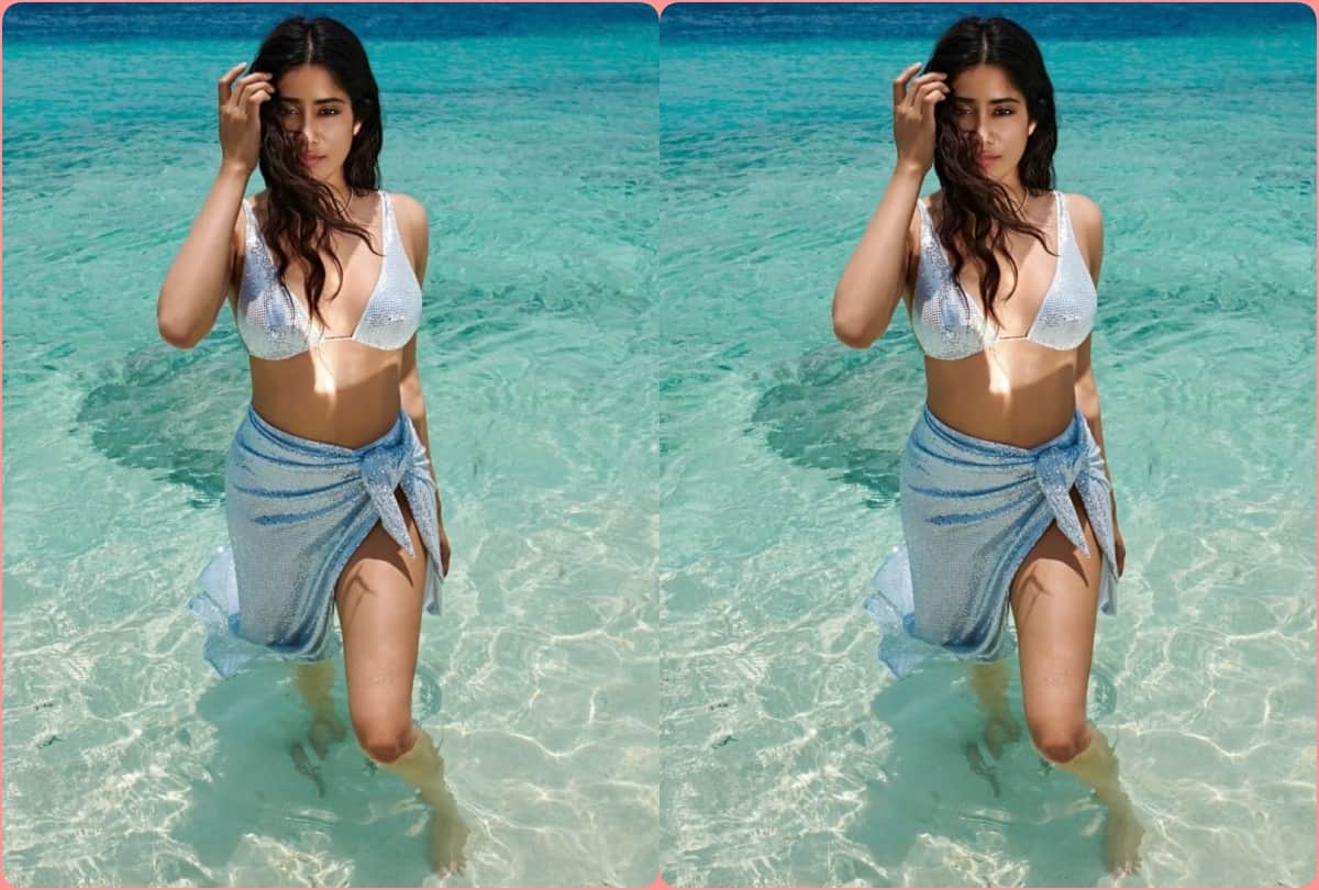 Janhvi Kapoor photo in white bold dress from maldives vacation gone viral on social media