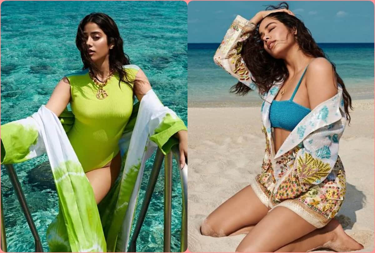 Janhvi Kapoor photo in white bold dress from maldives vacation gone viral on social media