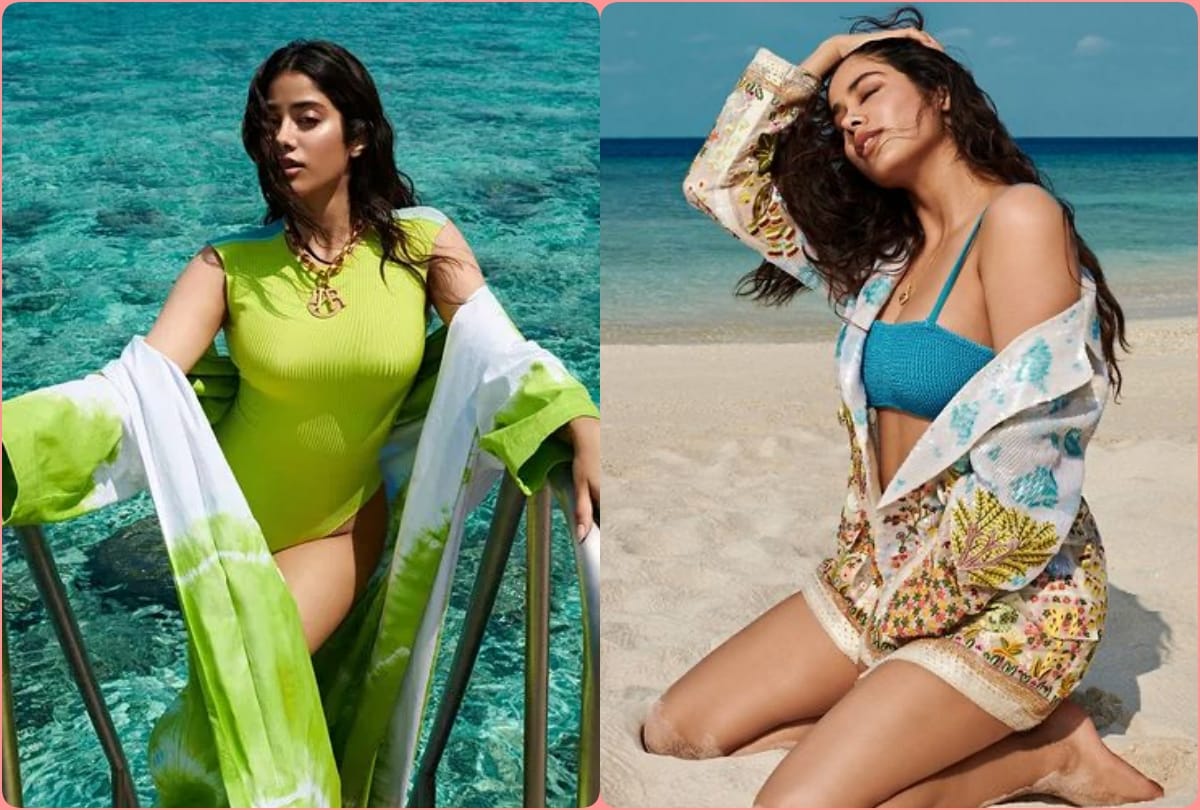 Janhvi Kapoor photo in white bold dress from maldives vacation gone viral on social media