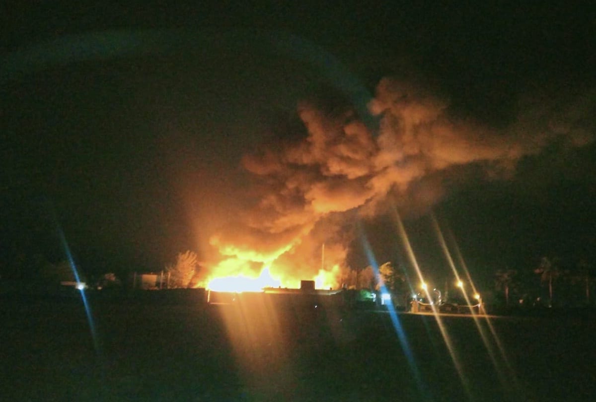 fire breaks out in chemical factory millions of goods burnt to ashes