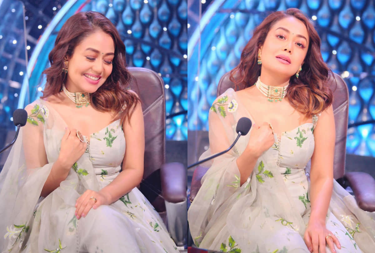 neha kakkar looks beautiful in white floral kurta in her throwback pic which shared by him on instagram