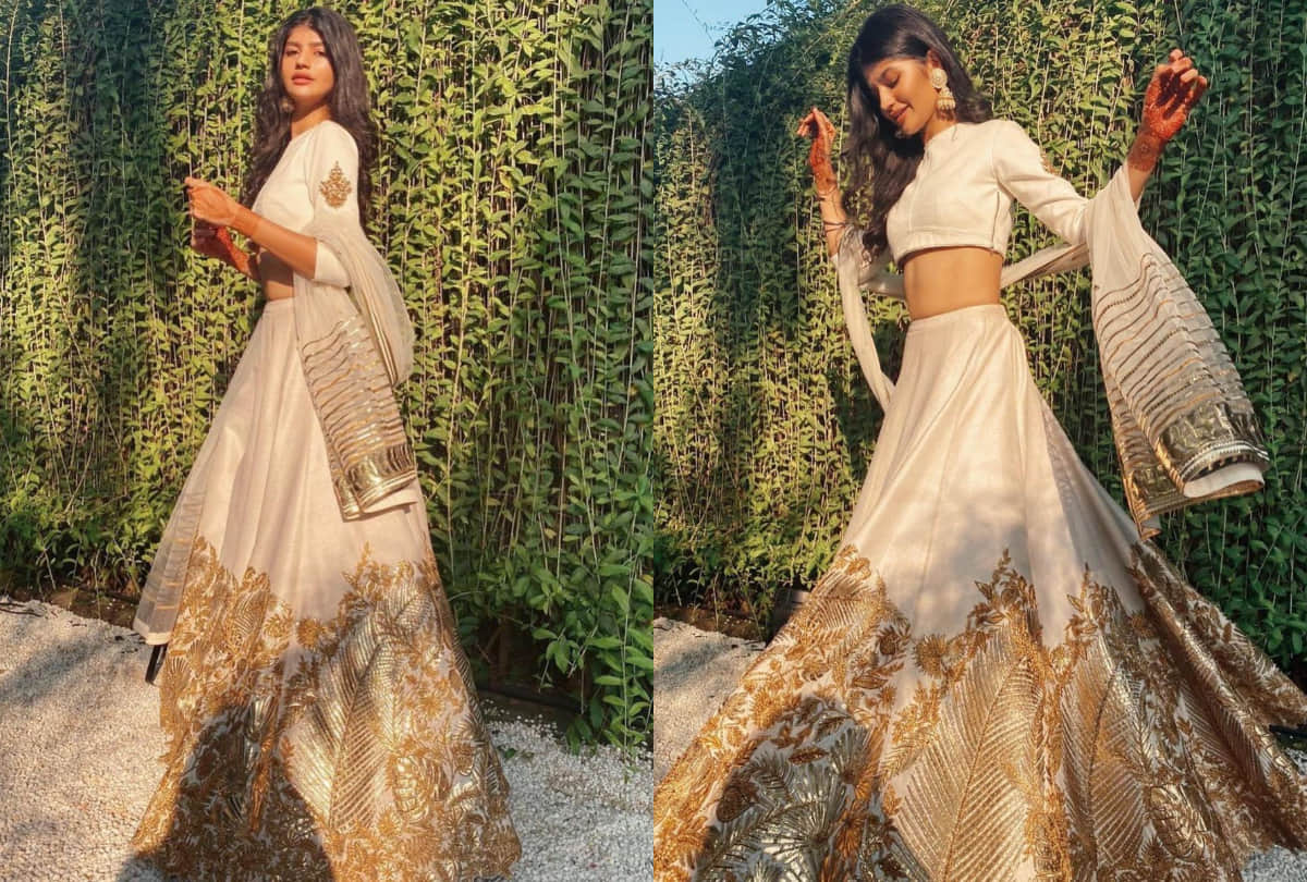 varun dhawan niece anjini dhawan flaunts toned waist in lehenga