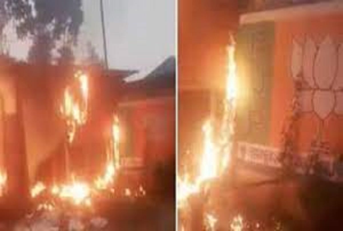West Bengal hooghly: Fire in BJP office, violence after  TMC Mamata Banerjee s victory BJP