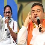 ममता बनर्जी और सुवेंदु अधिकारी।