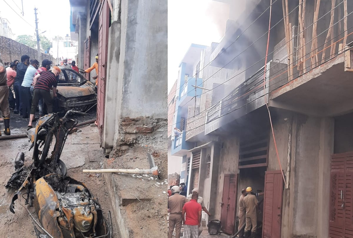 fire in a building in Daliganj Lucknow.