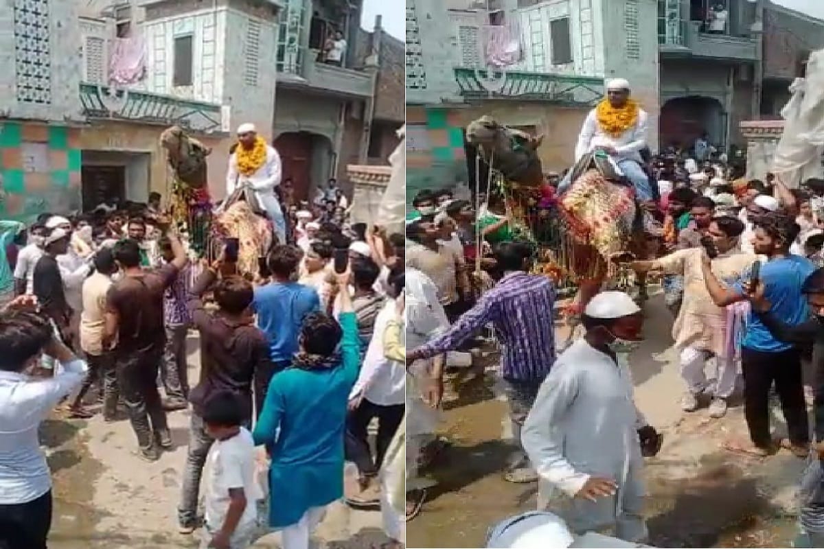 Panchayat Chunav 2021: her husband took victory procession on a camel riding and was arrested During the inspection of IG in Baghpat