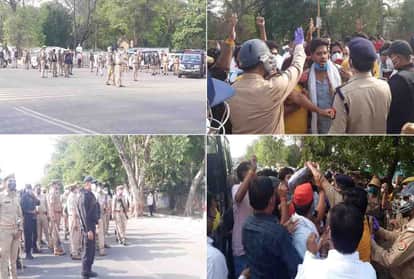 इटावा- जिला पंचायत सदस्य की सीट को लेकर पुलिस व सपाइयों में हाथापाई