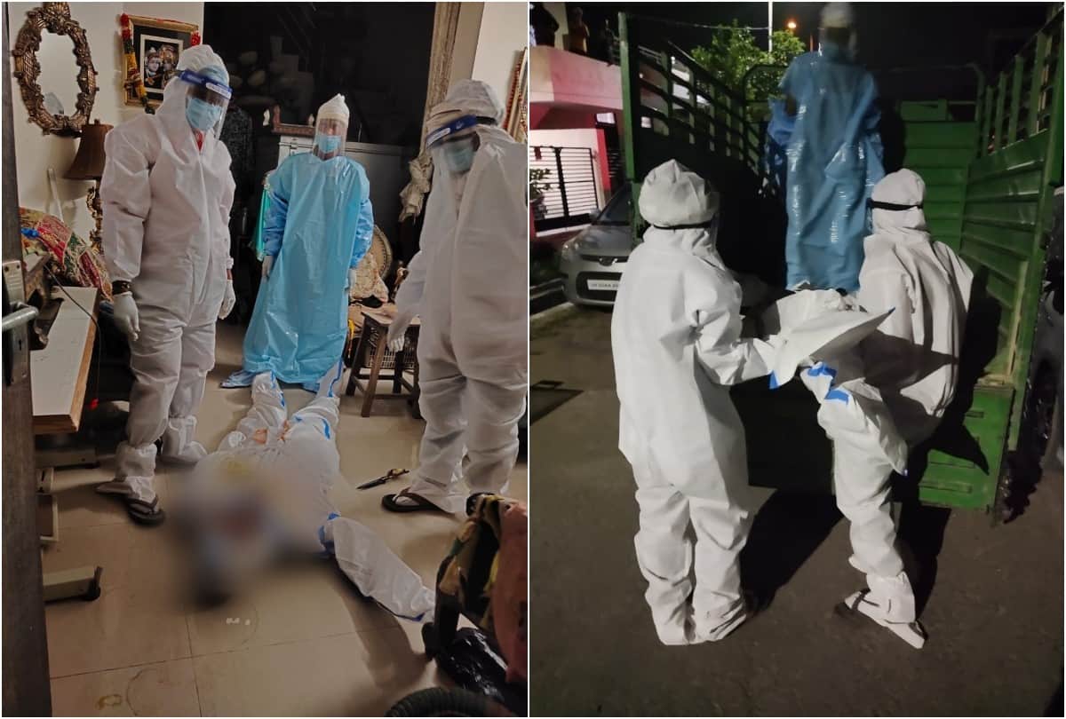 Police take over woman dead body after neighbors make a distance due to corona