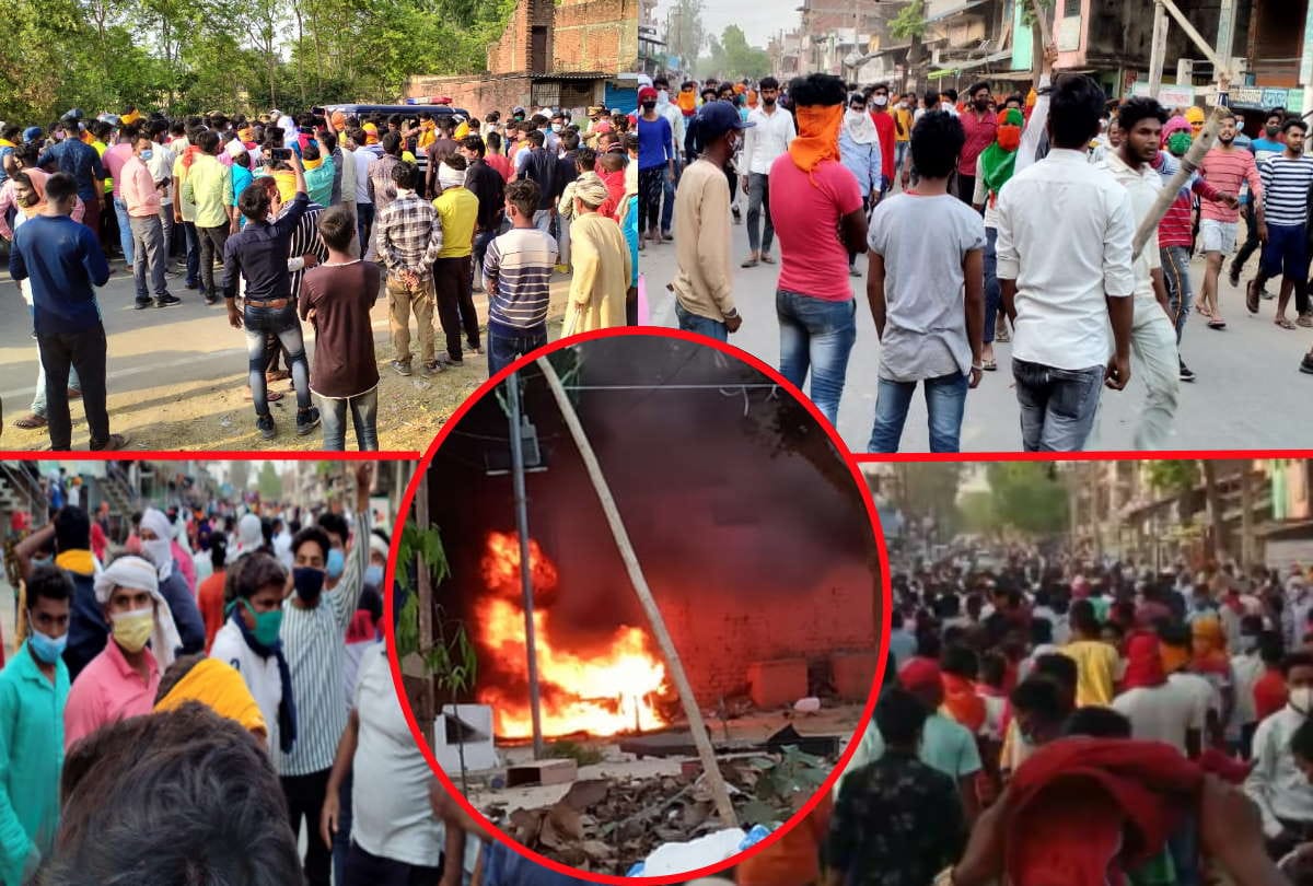 UP Panchayat Election 2021 Result villagers Attacked and burned Police Checkpoint In Gorakhpur
