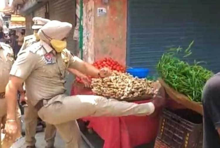 Phagwara SHO Suspended after video of overturns vegetable basket viral on social media