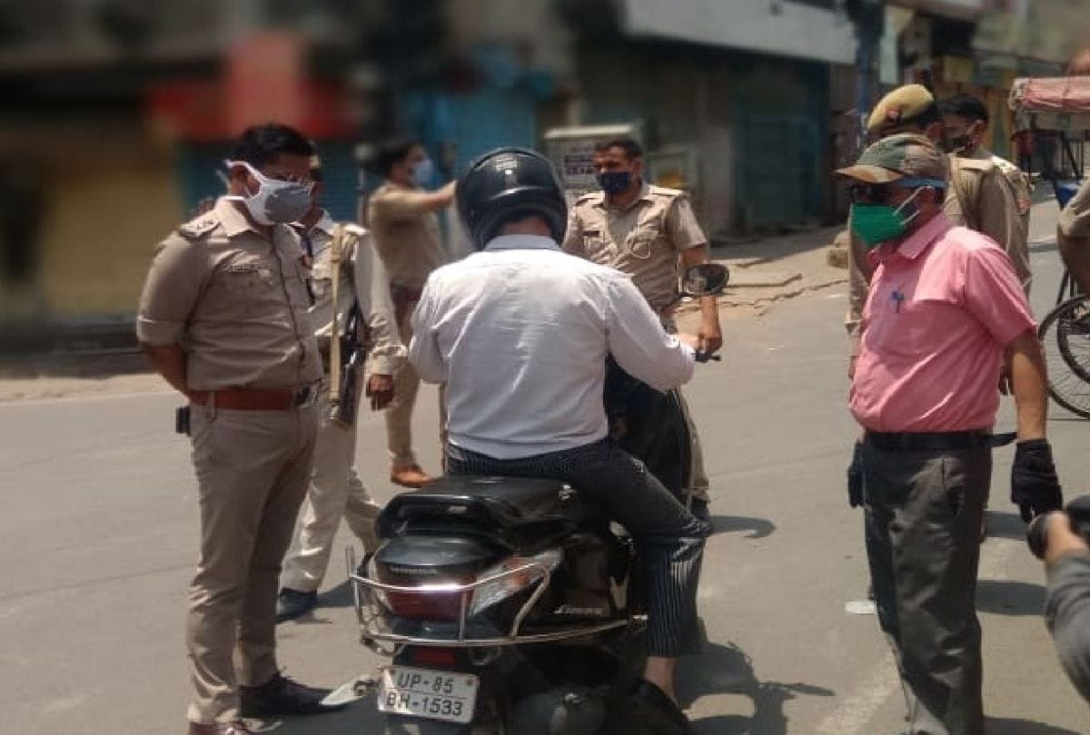 people violating covid guidelines during lockdown in mathura