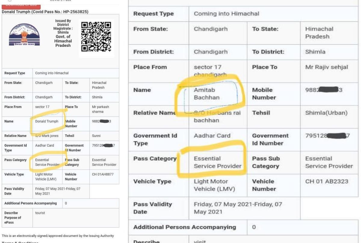 Himachal News: E-covid pass on the name donald trump and amitabh bachchan police lodges FIR