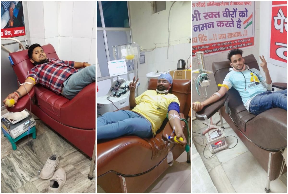 agra youth donating blood to save the lives of others