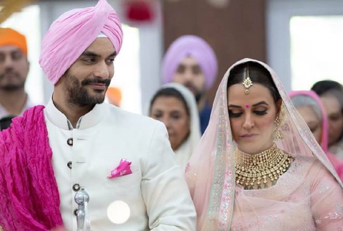 Neha Dhupia and Angad Bedi celebrate hird anniversary away from each other, actor shares post