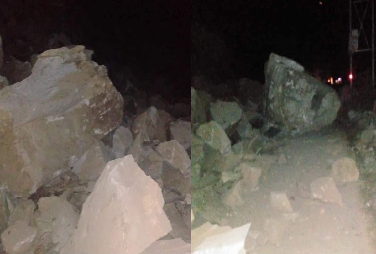 Chandigarh-Manali National Highway blocked due landslide near seven miles in mandi