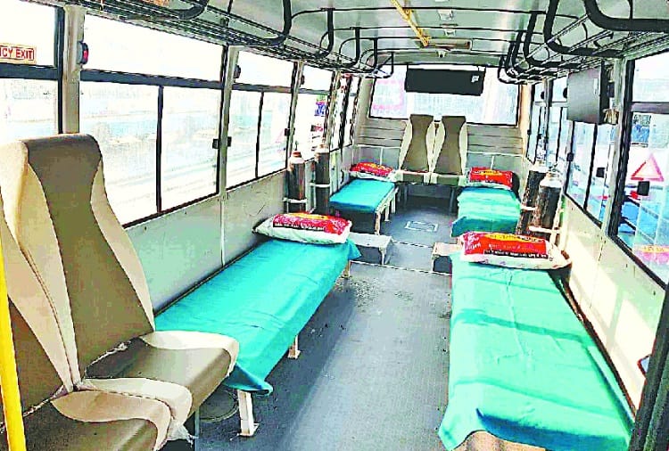110 Mini Roadways Bus Converted in Ambulance to Fight Against Corona in Haryana