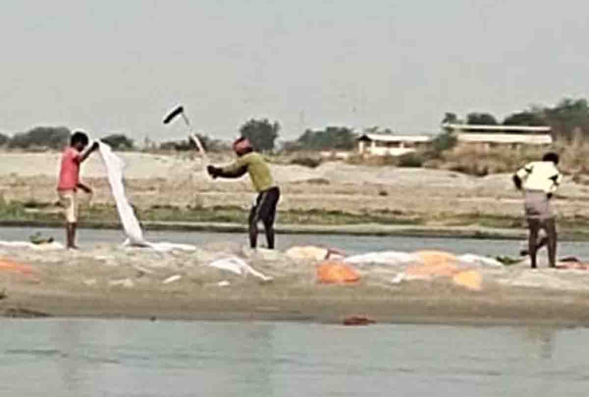 now dead body's not burial in bank of ganga and sand, all will be cremated