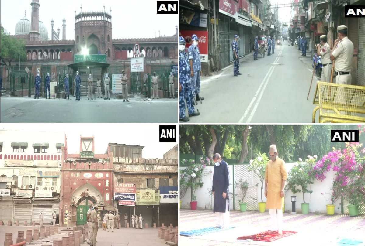 Eid ul fitr 2021 heavy force deployed outside jama masjid request people to pray at home see photos